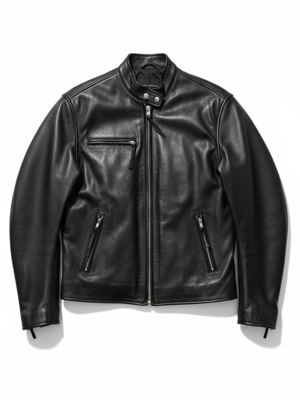 Wilson’s Leather Open Road Black Leather Moto Jacket – Large